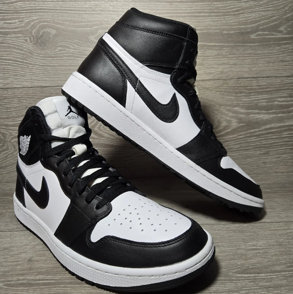 Jordan 1 High Golf Shoes Panda Colorway DQ0660-101 New No Box Size 12.5